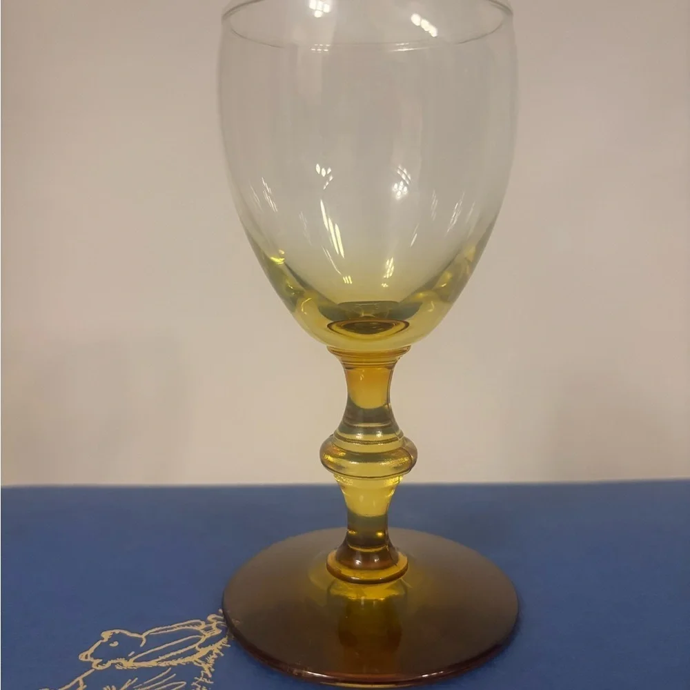 Libbey GEORGIAN FOREVER AMBER Golden Honey Footed Cordial Port Wine Glass Ombre